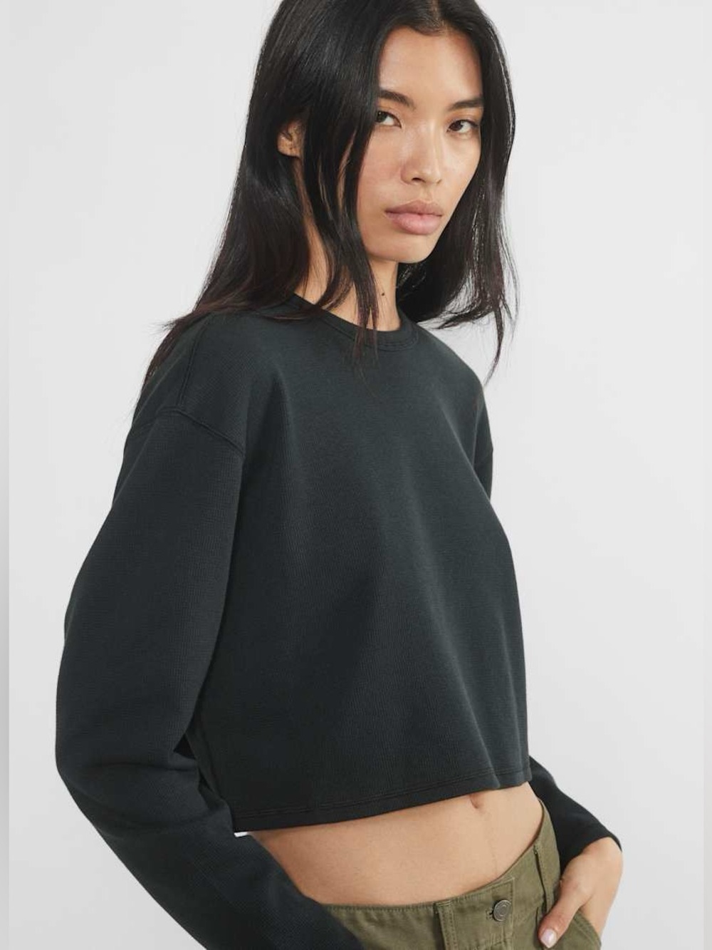2/$15 Aritzia Sunday Best Baby Waffle Longsleeve Relaxed waffle-knit longsleeve - Picture 11 of 14